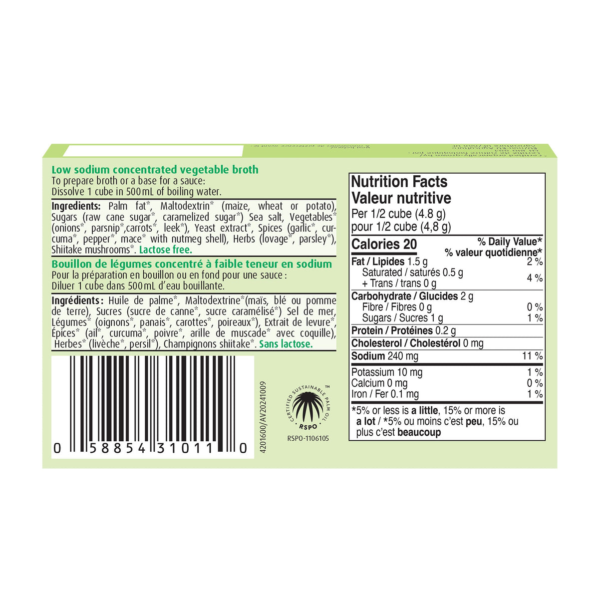 A.Vogel Herbamare Low Sodium Organic Vegetable Broth 8 Cubes - A.Vogel Canada