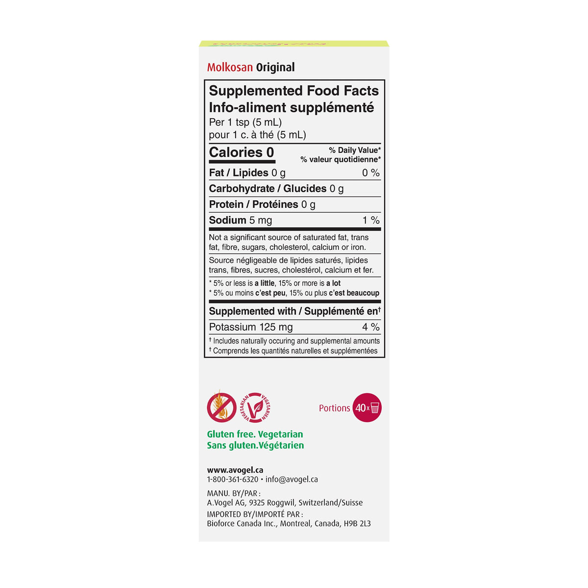 A.Vogel Molkosan Original - Source of Lactic Acid and Potassium 200 mL - A.Vogel Canada