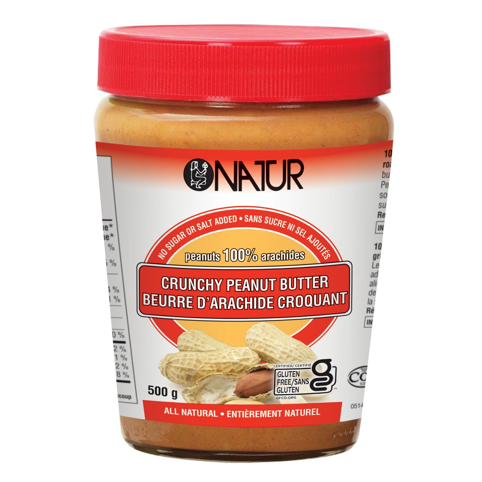 Natur Crunchy Peanut Butter 100% natural 500 gr - A.Vogel Canada
