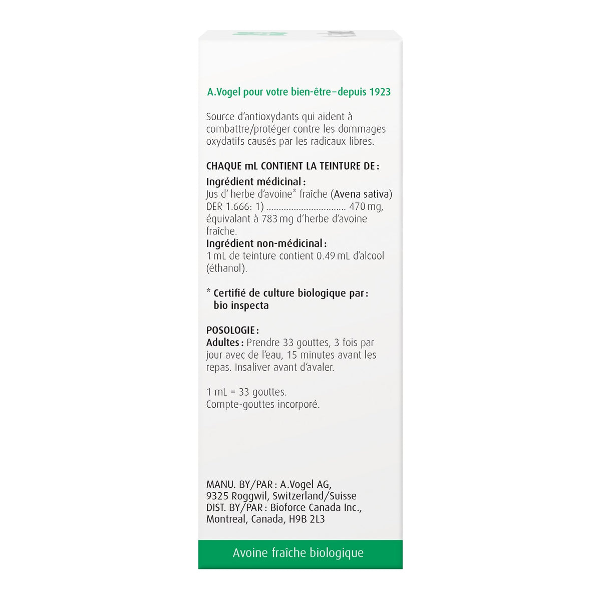 Avenaforce Fresh Avena Sativa Extract 50mL - A.Vogel Canada