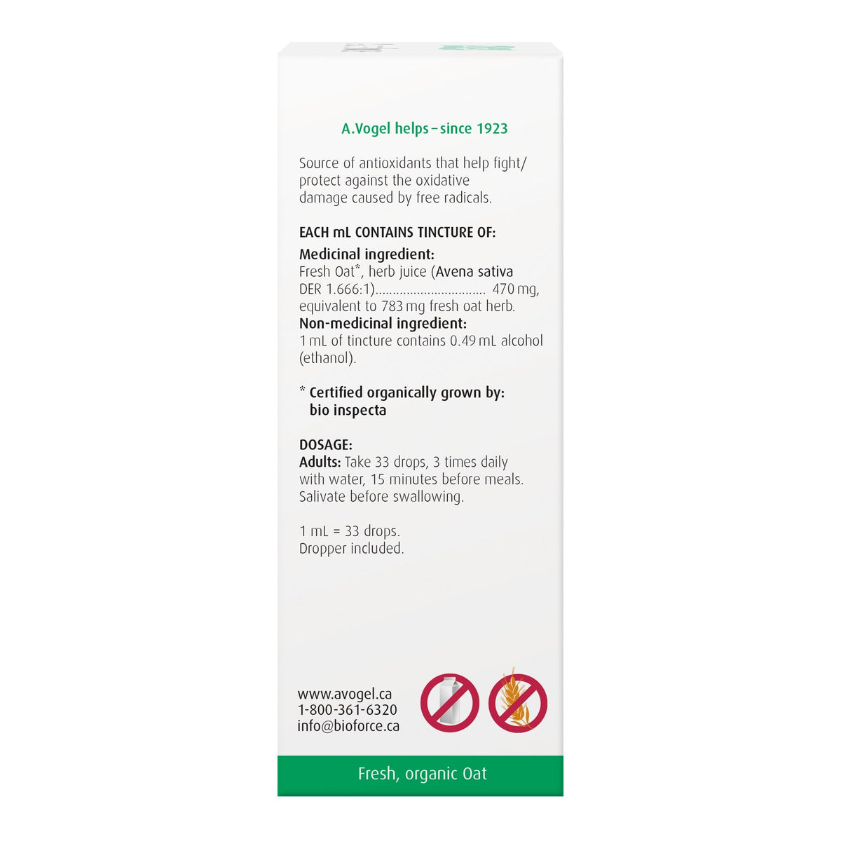 Avenaforce Fresh Avena Sativa Extract 50mL - A.Vogel Canada