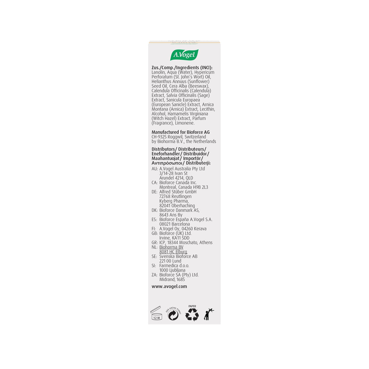 A.Vogel Bioforce Herbal Cream for Chapped and Cracked Skin 35 gr - A.Vogel Canada
