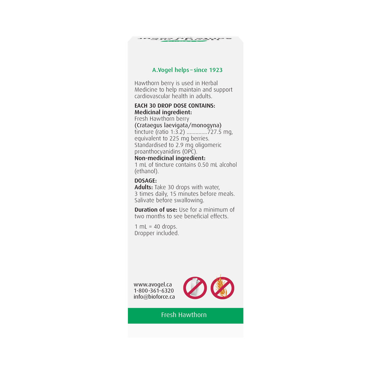 A.Vogel Heart Care Fresh Hawthorn Berry Tincture - Cardiovascular Health 50mL - A.Vogel Canada