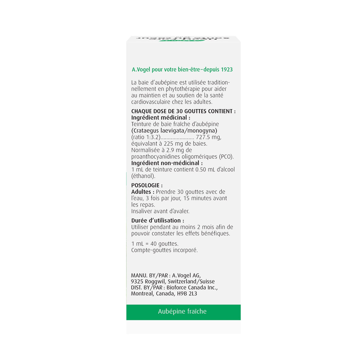 A.Vogel Heart Care Fresh Hawthorn Berry Tincture - Cardiovascular Health 50mL - A.Vogel Canada