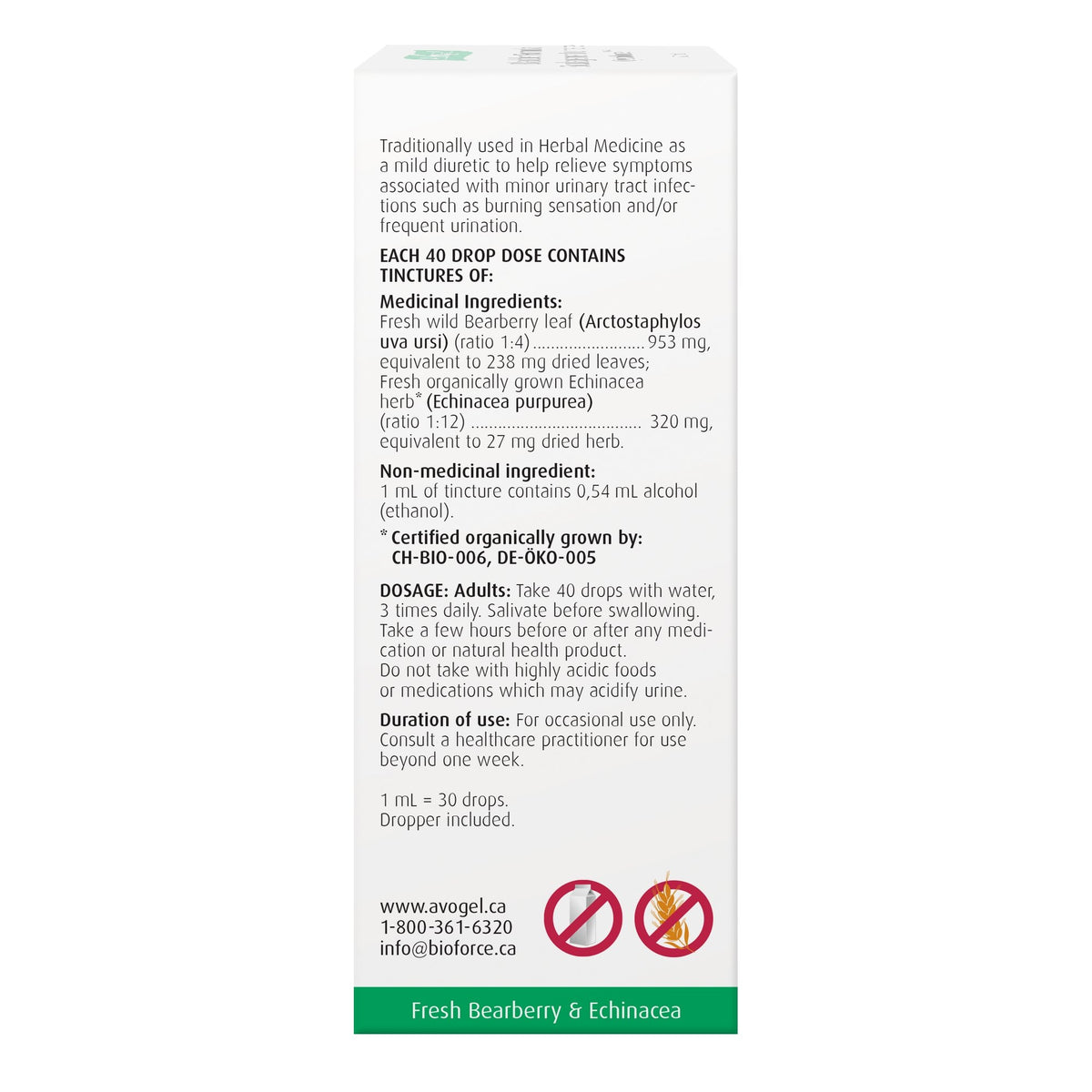 Bladder Formula - Cystoforce for Urinary Tract Irritations 50mL - A.Vogel Canada