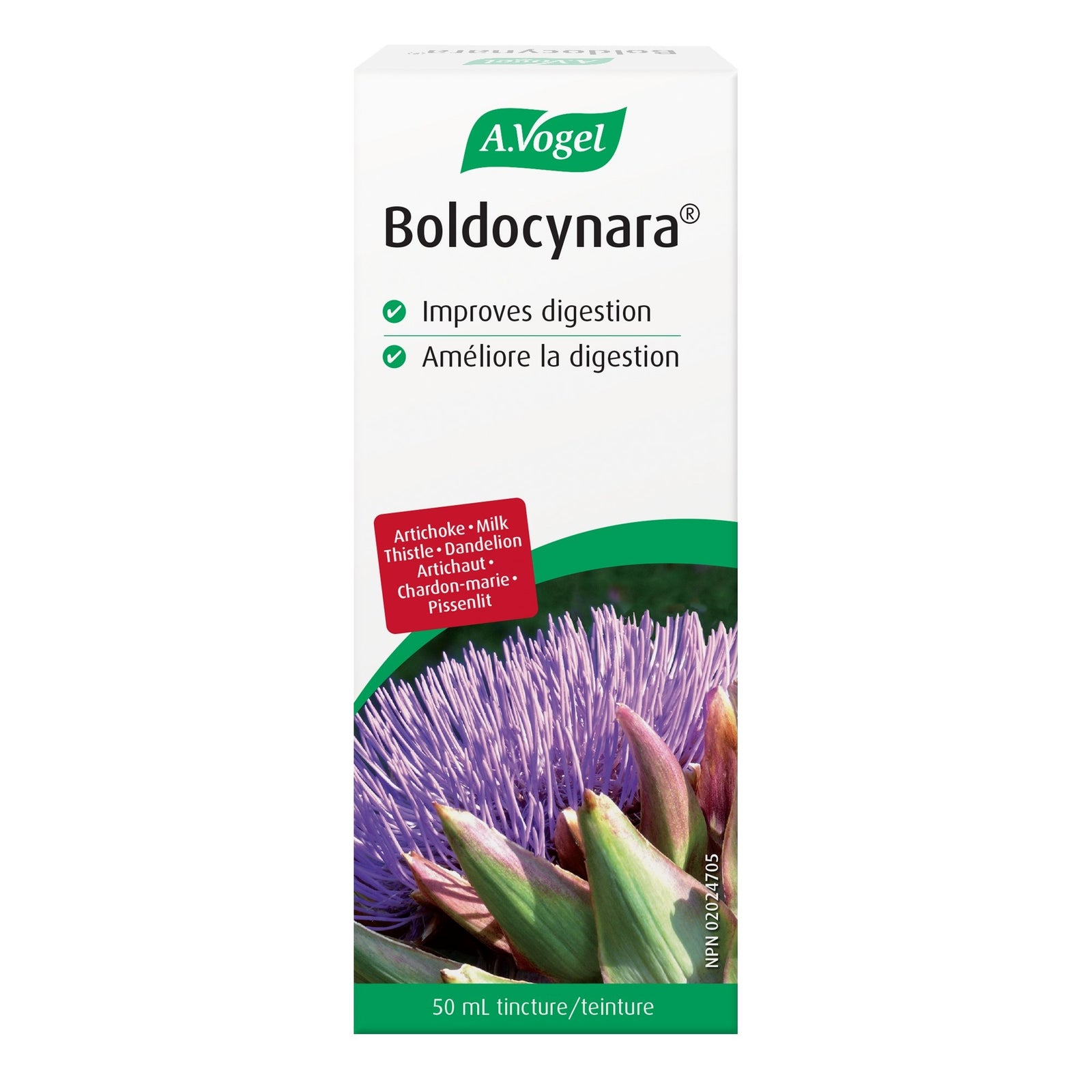 Boldocynara Improves Digestion - Artichoke, Milk Thistle and Dandelion Tincture 50mL - A.Vogel Canada