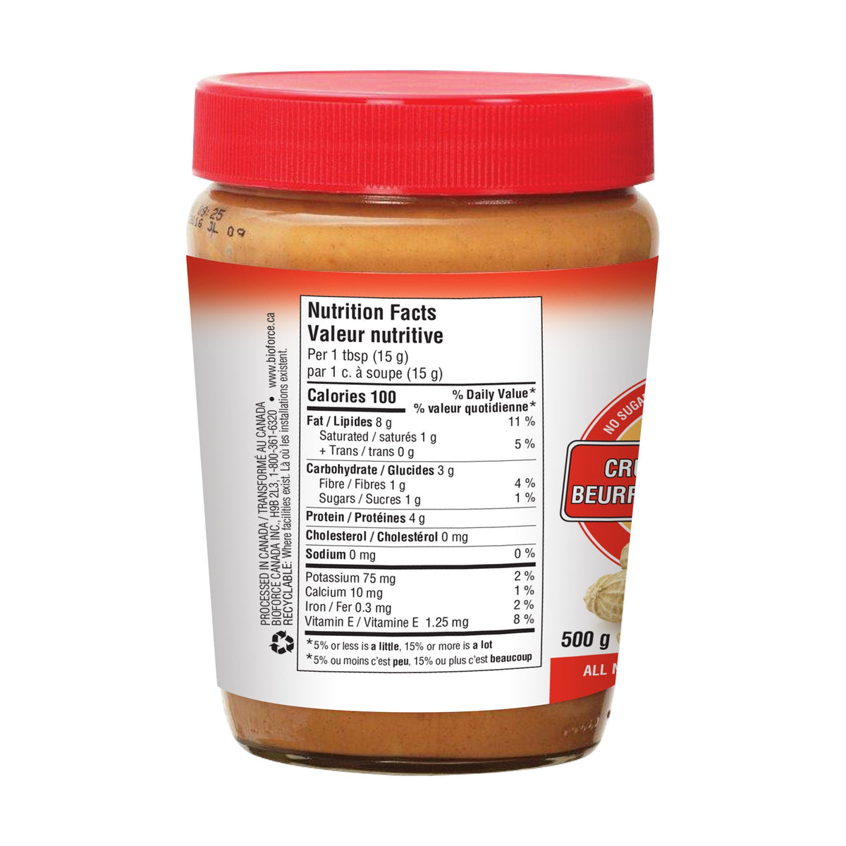 Natur Crunchy Peanut Butter 100% natural 500 gr - A.Vogel Canada