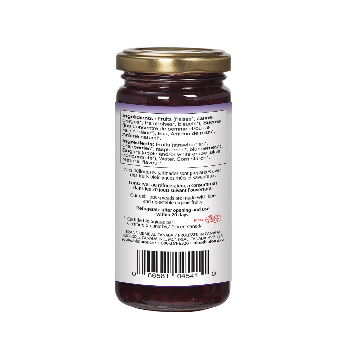 Natur Le Fruit Organic 4 Fruits Spread 235 mL - A.Vogel Canada