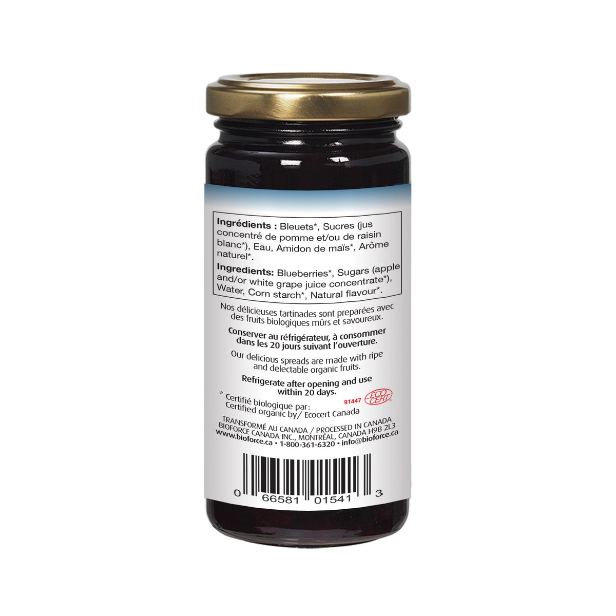 Natur Le Fruit Organic Blueberry Spread 235 mL - A.Vogel Canada
