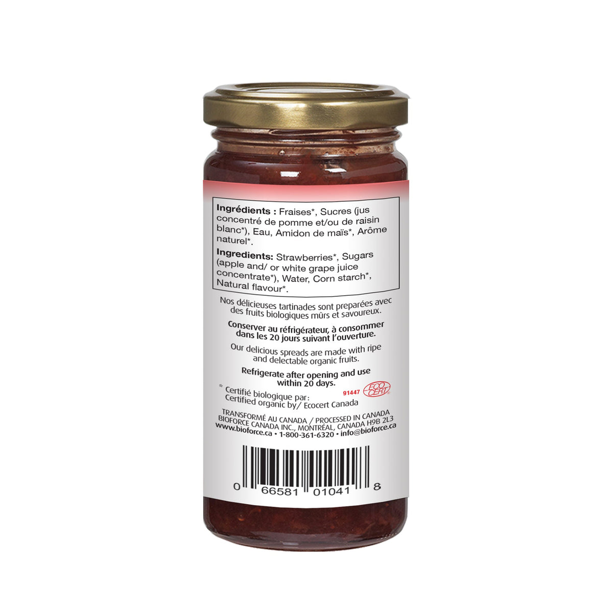 Natur Le Fruit Organic Strawberry Spread 235 mL - A.Vogel Canada