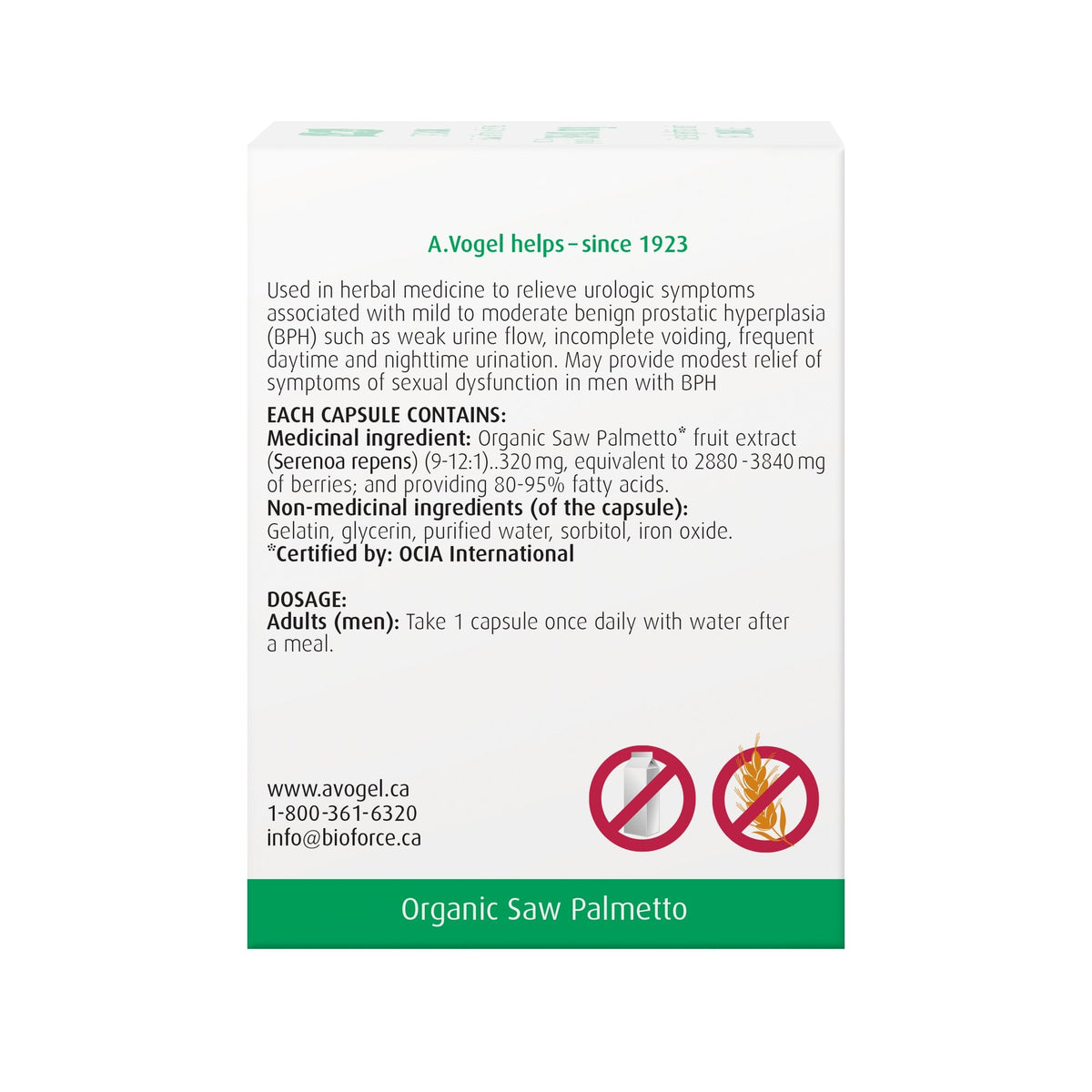 Prostate 1 a Day - Saw Palmetto Capsules for Enlarged Prostate - A.Vogel Canada