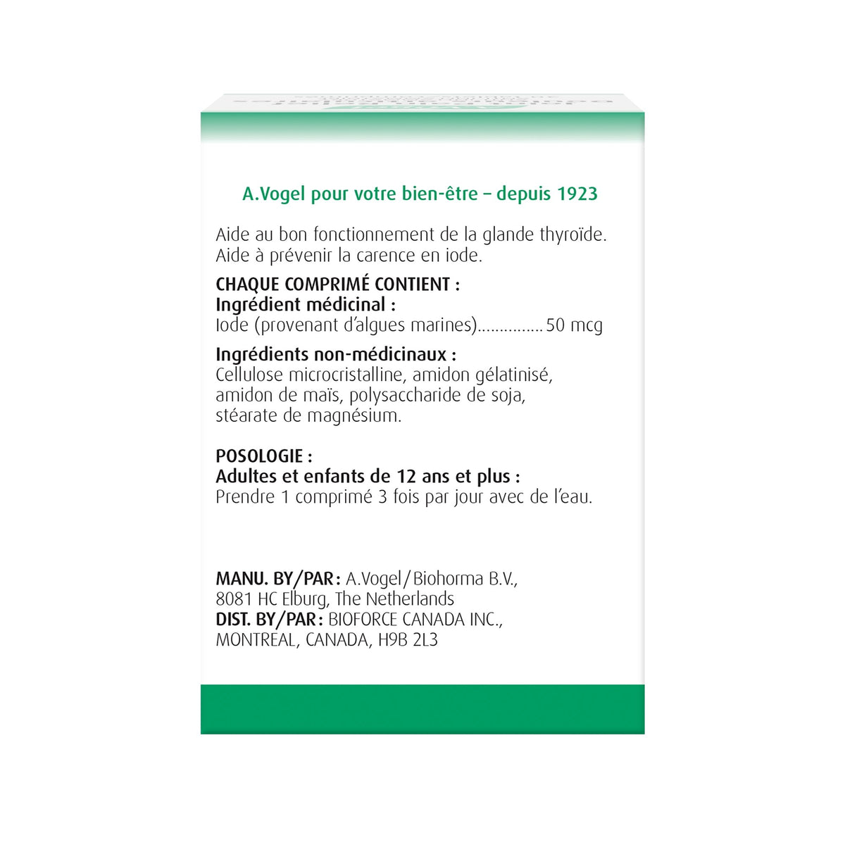 Thyroid Support - Prevents Iodine Deficiency 150 Tabs - A.Vogel Canada