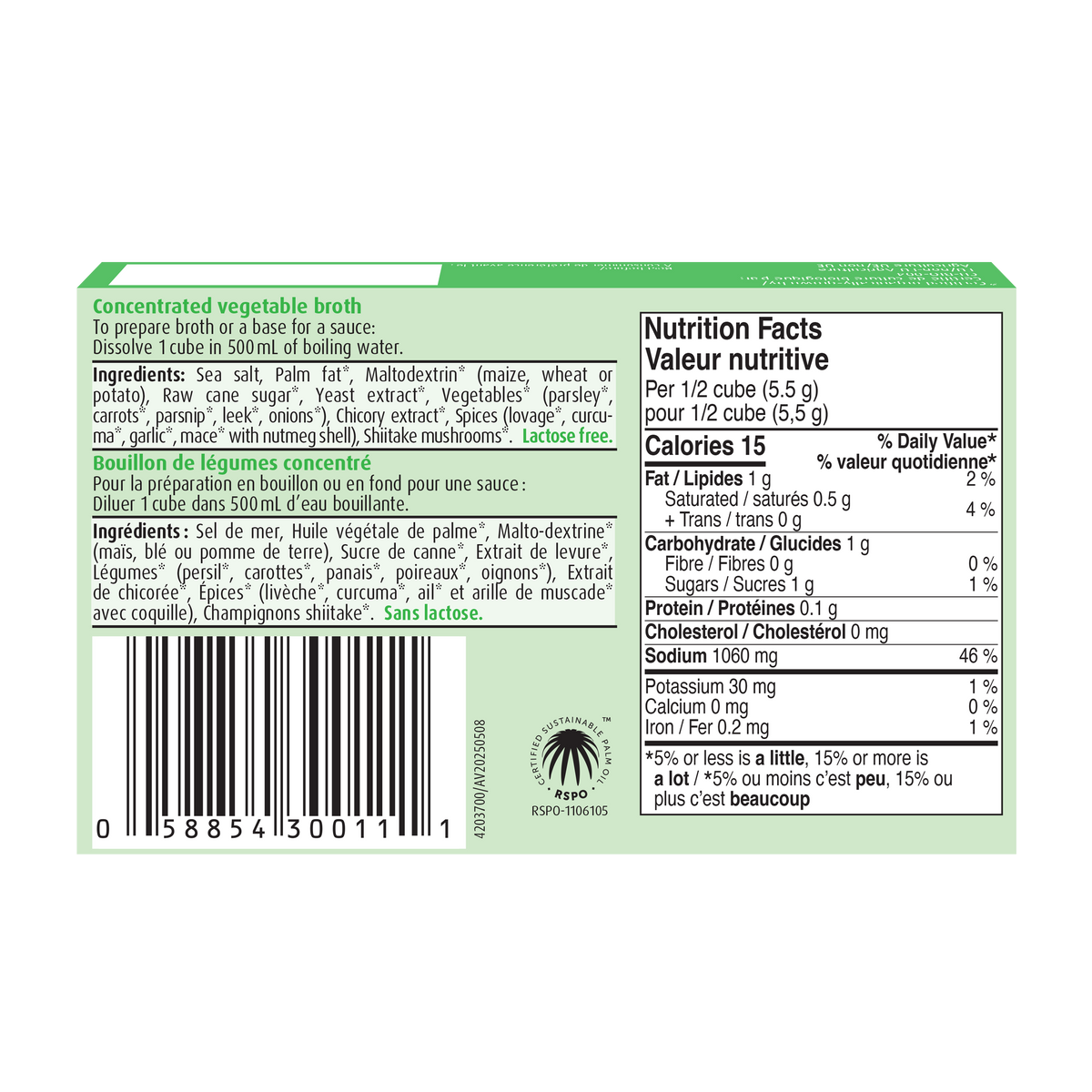 Herbamare - Bouillon de légumes biologique 8 cubes
