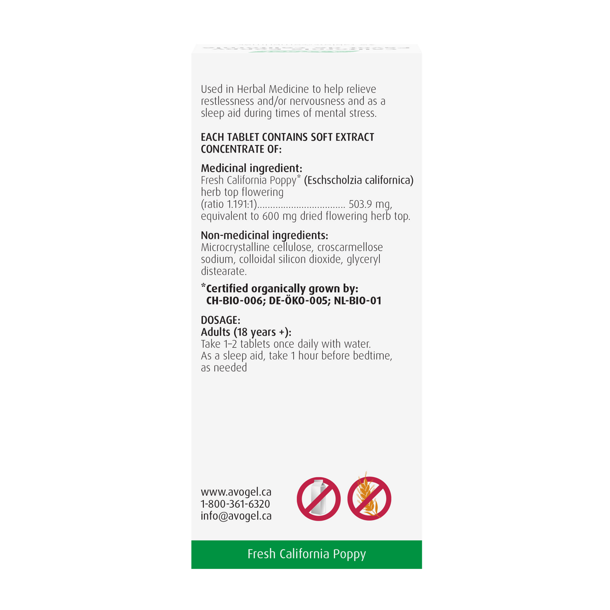 A.Vogel California Poppy - 30 tablets - A.Vogel Canada