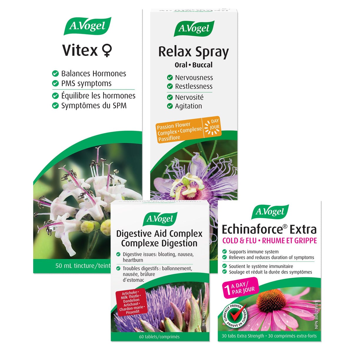 A.Vogel Fierce Bundle - Digestion, Stress &amp; Sleep, Immune Health &amp; Hormone Balance - A.Vogel Canada