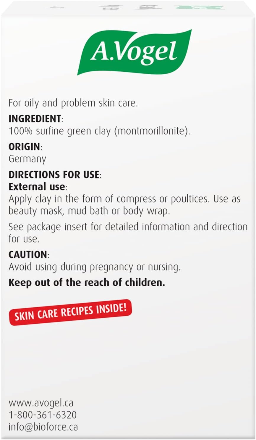 A.Vogel Green Clay - Used for clay masks for oily and problem skin - A.Vogel Canada