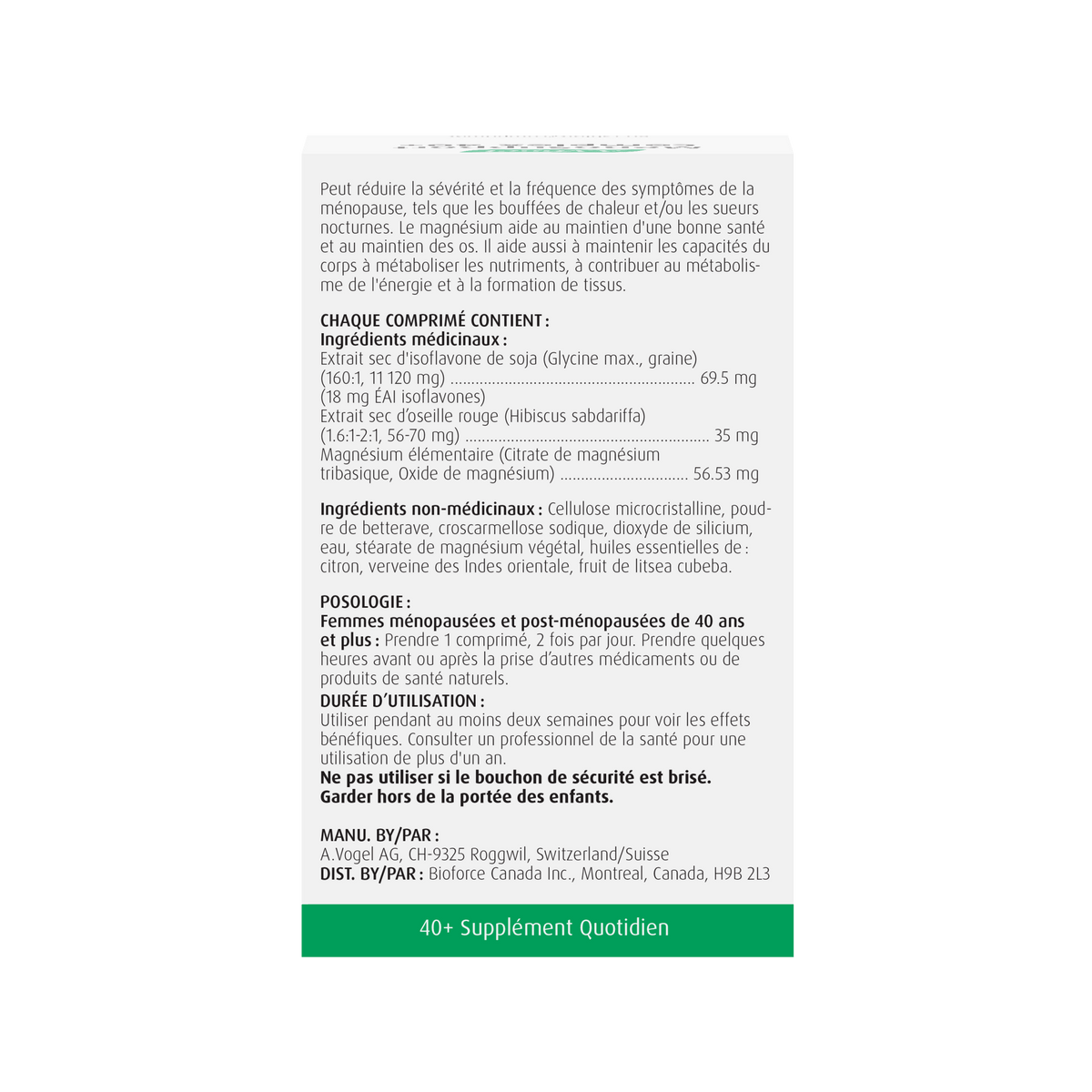 A.Vogel MenoSupport Complex 40+ Appropriate for all stages of menopause &amp; bone health 60 Tabs - A.Vogel Canada