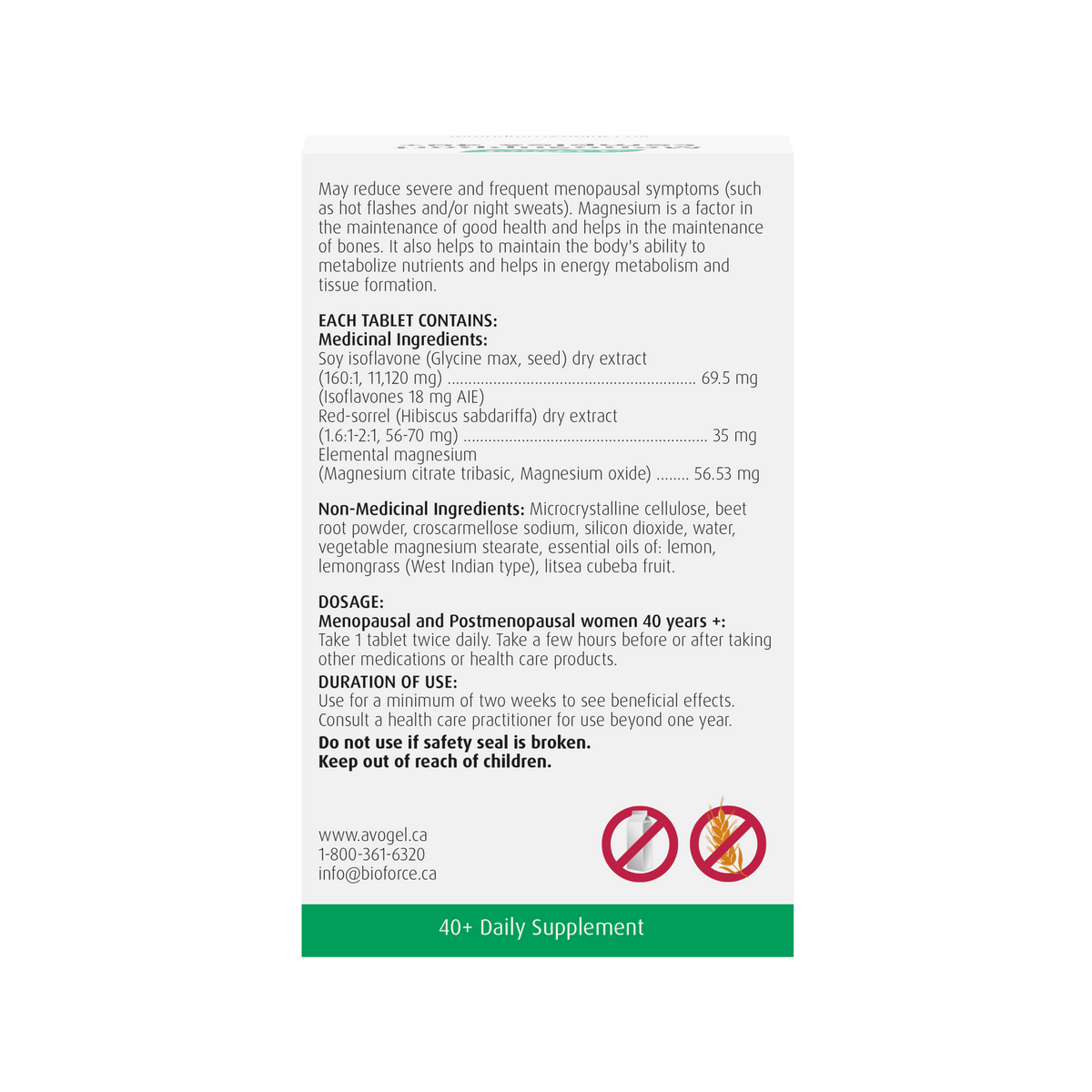 A.Vogel MenoSupport Complex 40+ Appropriate for all stages of menopause &amp; bone health 60 Tabs - A.Vogel Canada