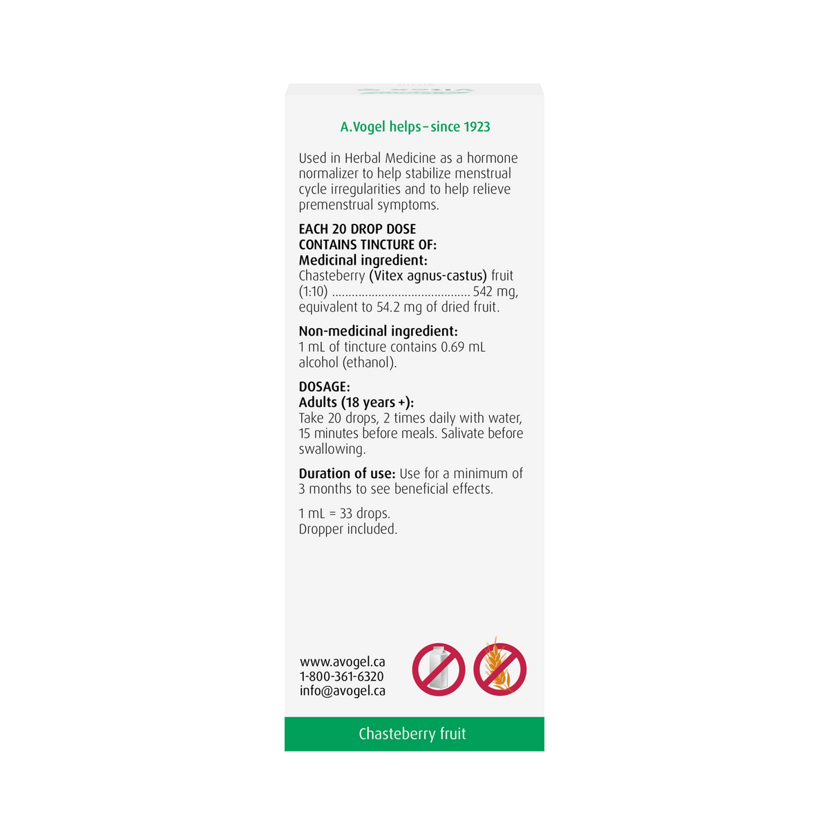 A.Vogel PMS Vitex Chasteberry (Vitex agnus - castus) - Hormone Normalizer 50 mL - A.Vogel Canada