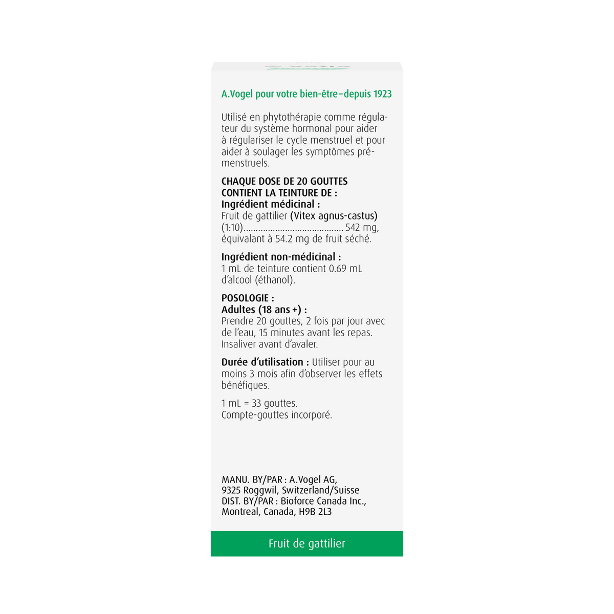 A.Vogel PMS Vitex Chasteberry (Vitex agnus - castus) - Hormone Normalizer 50 mL - A.Vogel Canada