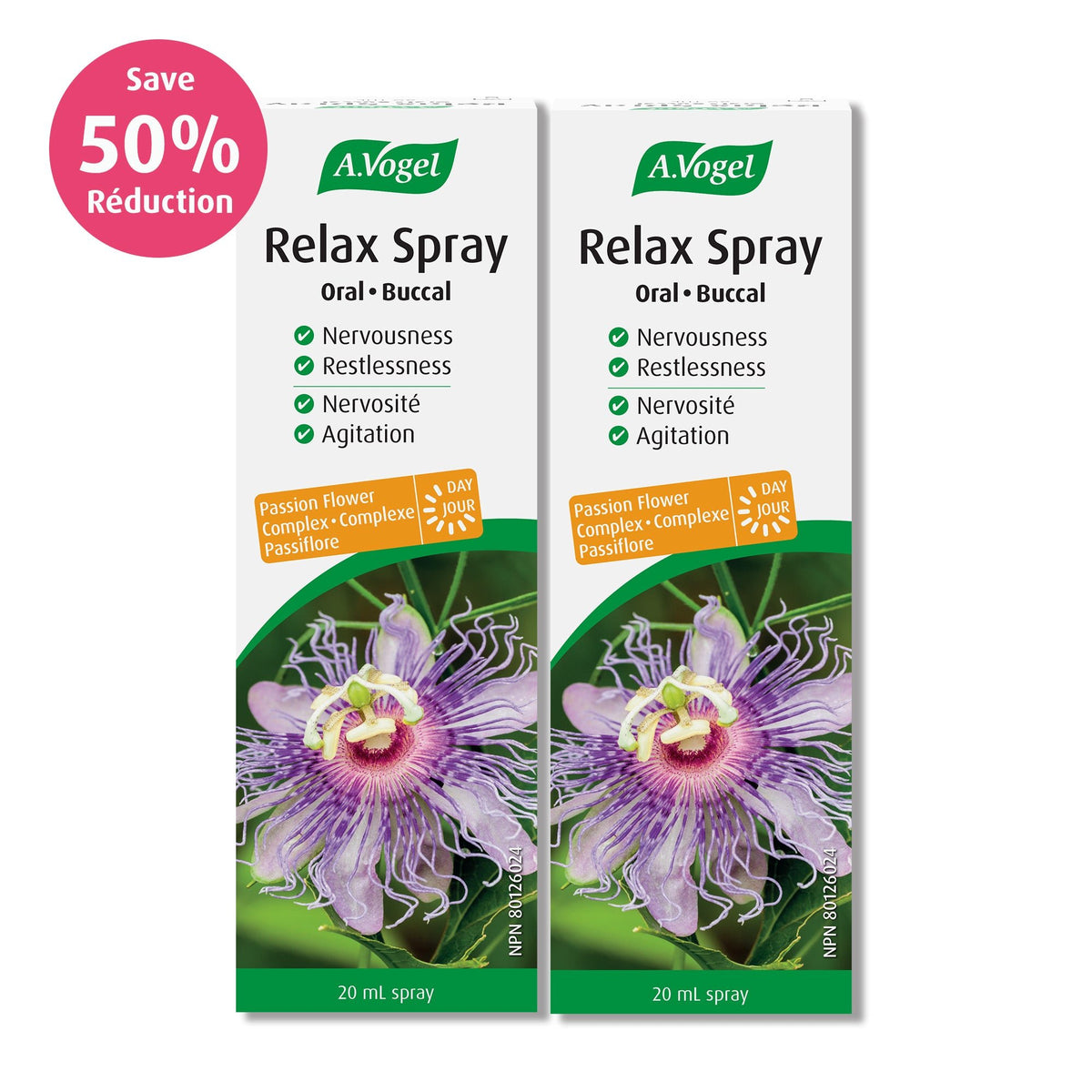 A.Vogel Relax Oral Spray Bundle - Fast Acting Stress Relief 2 x 20mL - A.Vogel Canada