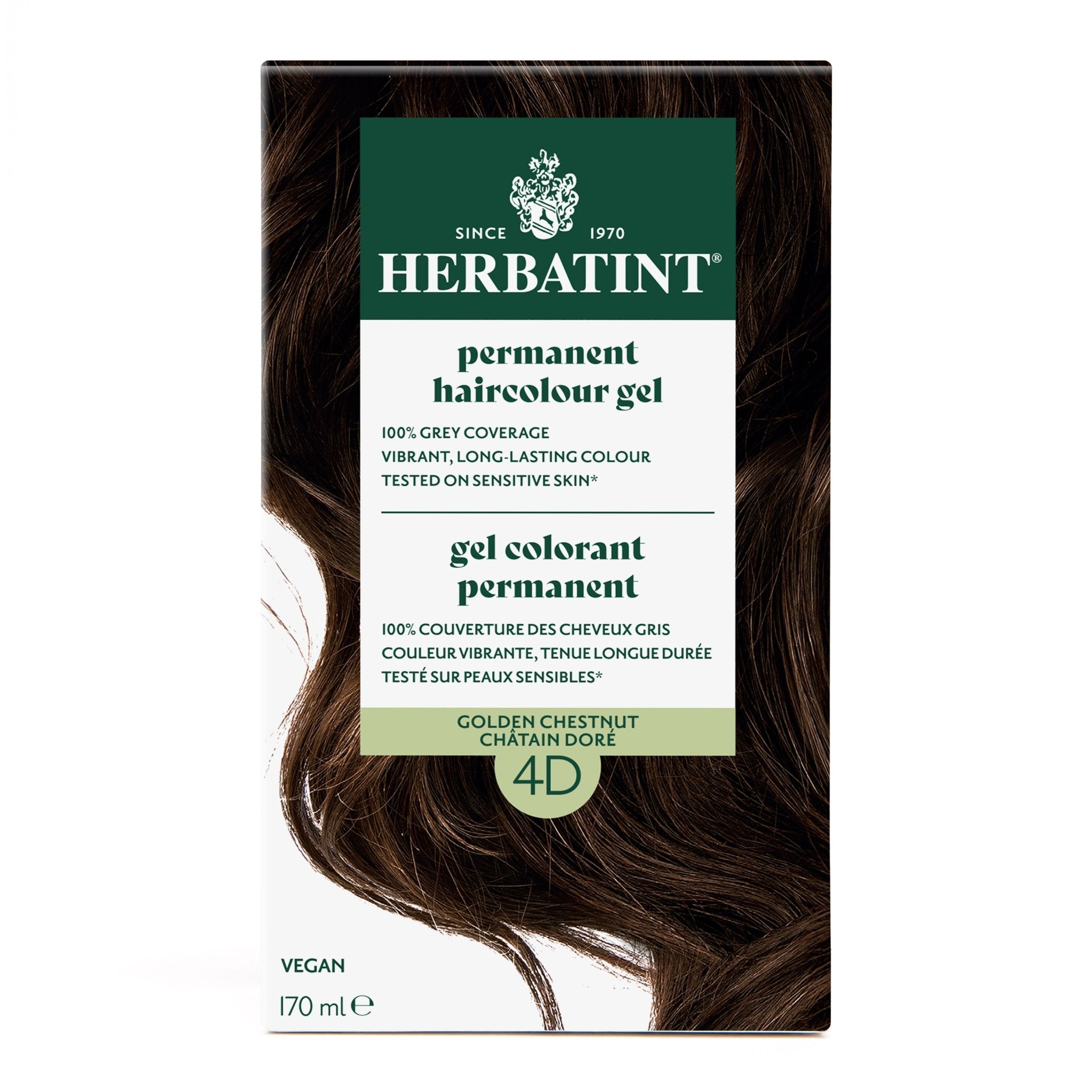 Herbatint Permanent Hair Color Gel 4D Golden Chestnut 170 mL - A.Vogel Canada