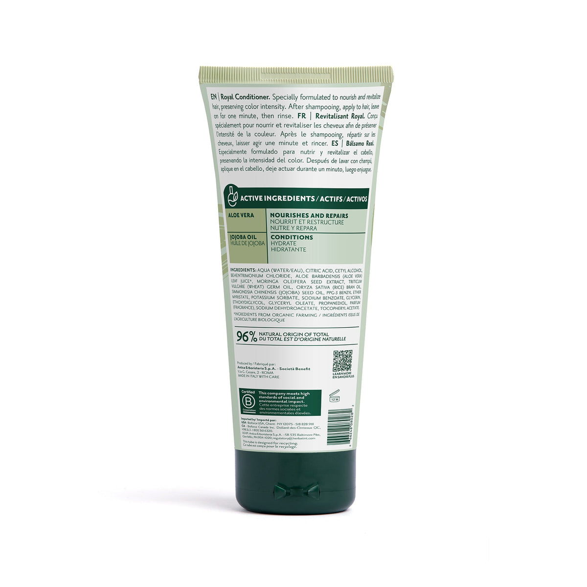 Herbatint Royal Conditioner - Color Lock, 96% Natural Ingredients 200mL - A.Vogel Canada