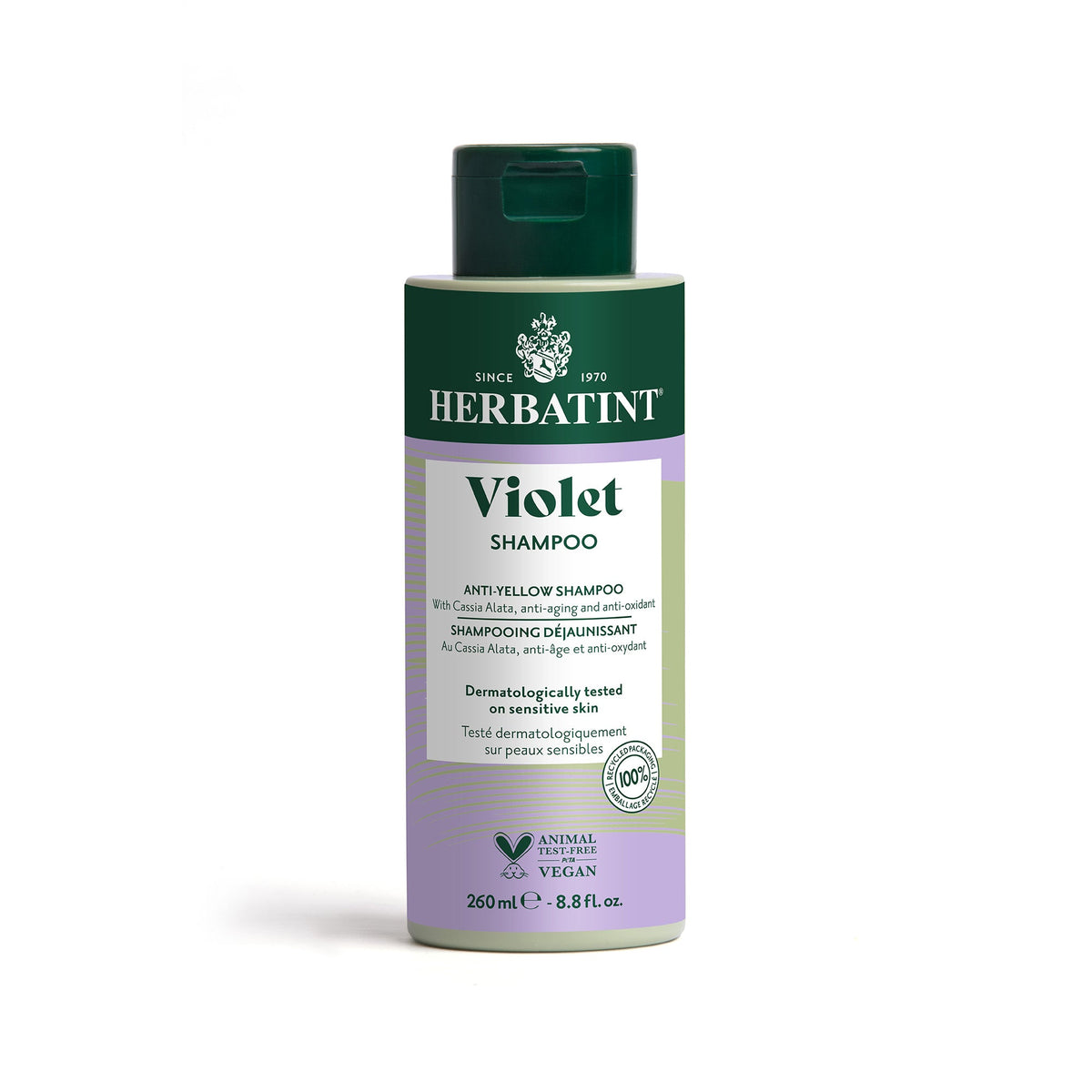 Herbatint Violet Shampoo - Anti - Yellowing Action with Cassia Alata, 260mL - A.Vogel Canada