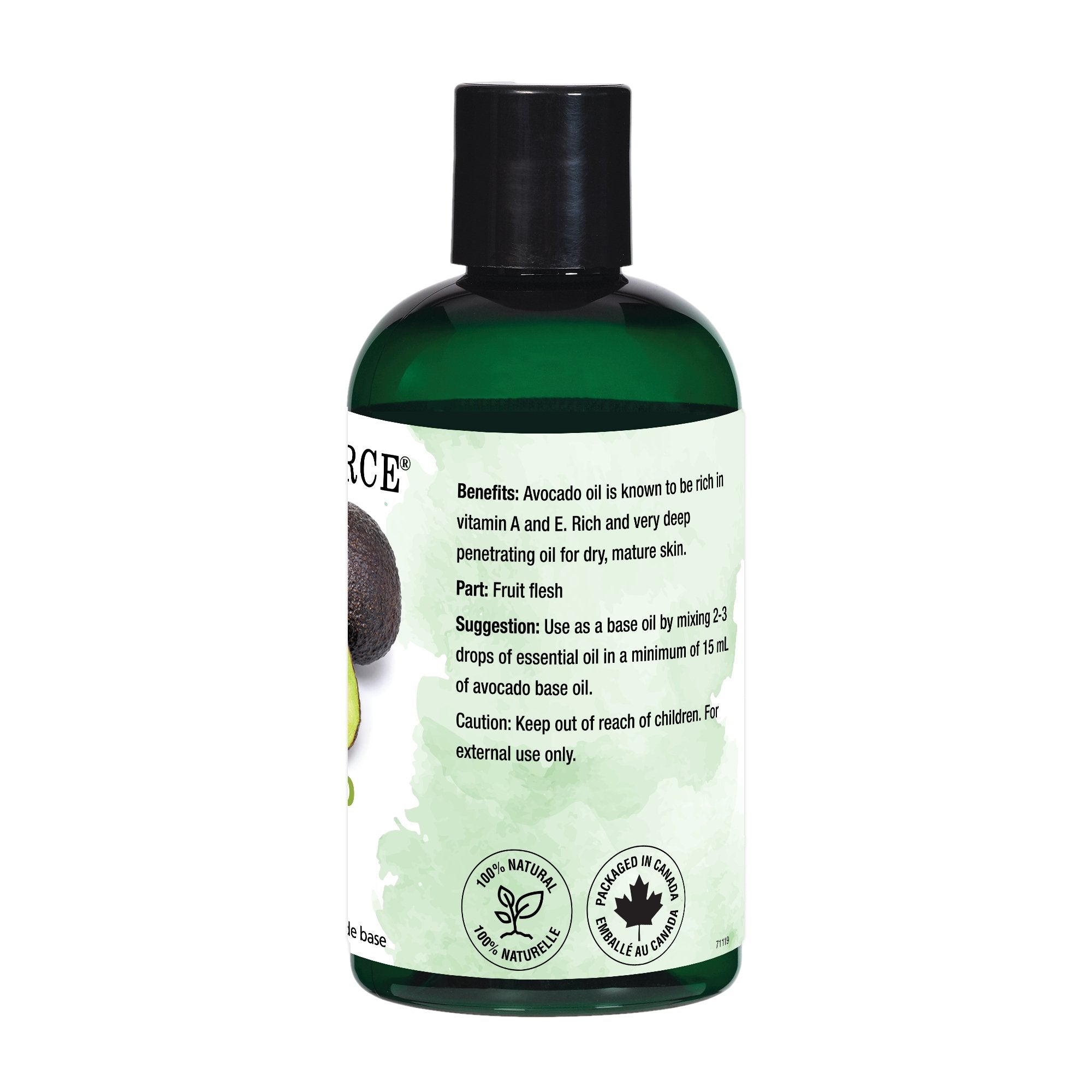 Huile d'avocat naturelle avec pipette pour visage, corps et cheveux -  Nacomi Avocado Oil 