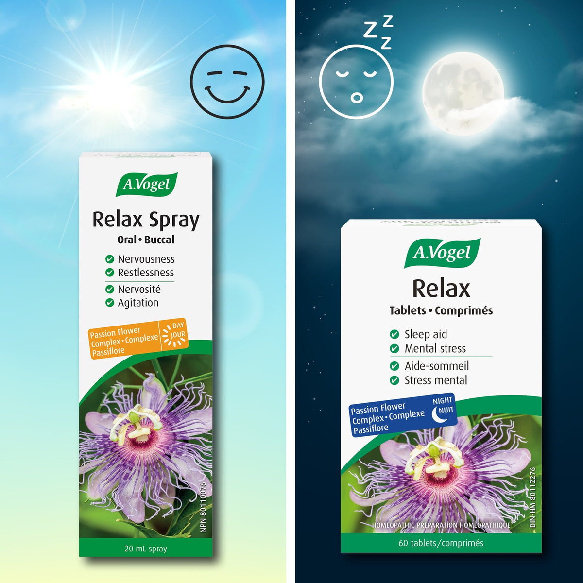 A.Vogel Relax Bundle - Fast Acting Stress Relief and Sleep Aid Day and Night - A.Vogel Canada