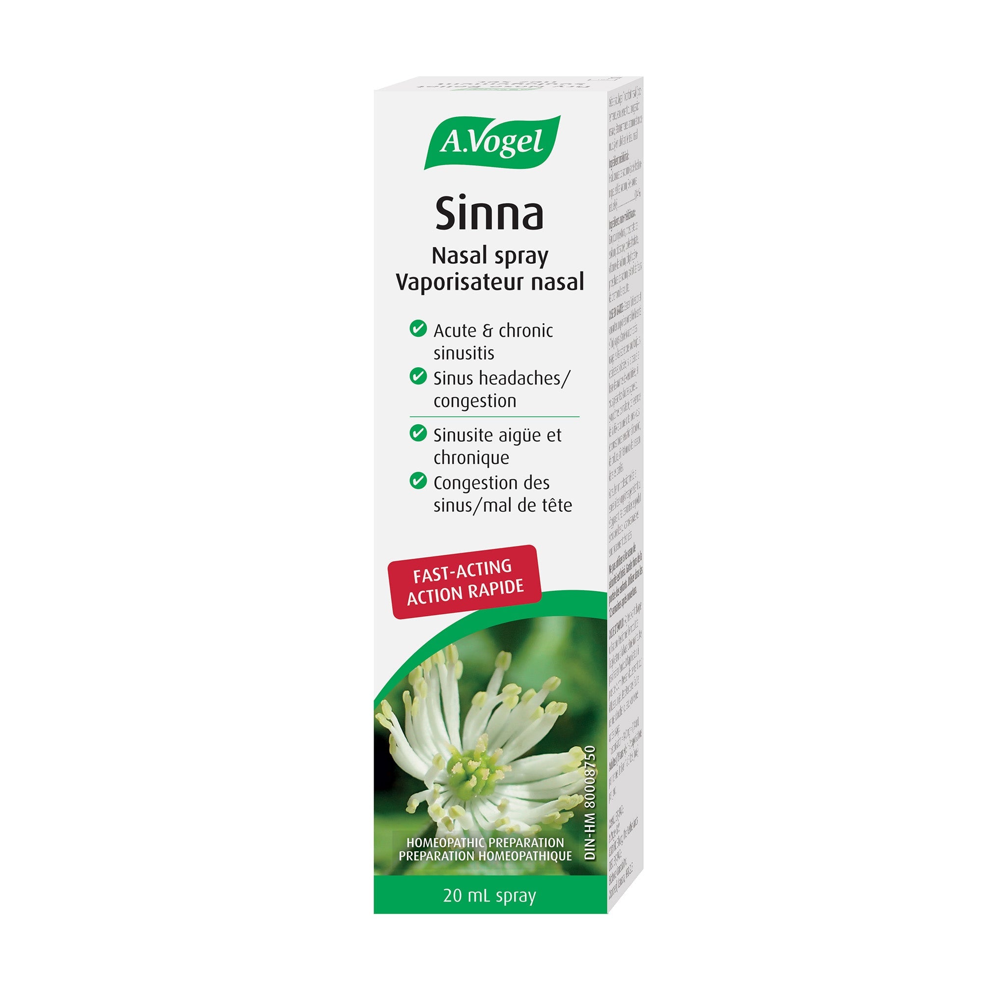 A.Vogel Sinna Nasal Spray For Sinus Congestion and Blocked Nose 20mL - A.Vogel Canada