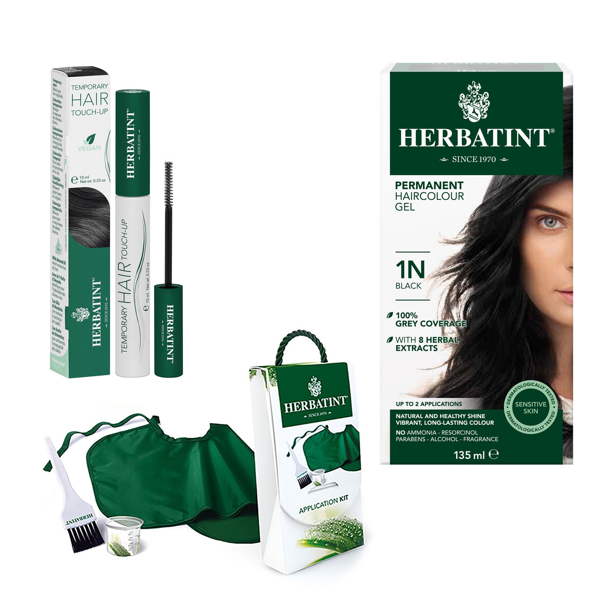 Black Permanent Haircolour Gel, Root Touch-up and application Kit Value Bundle - A.Vogel Canada