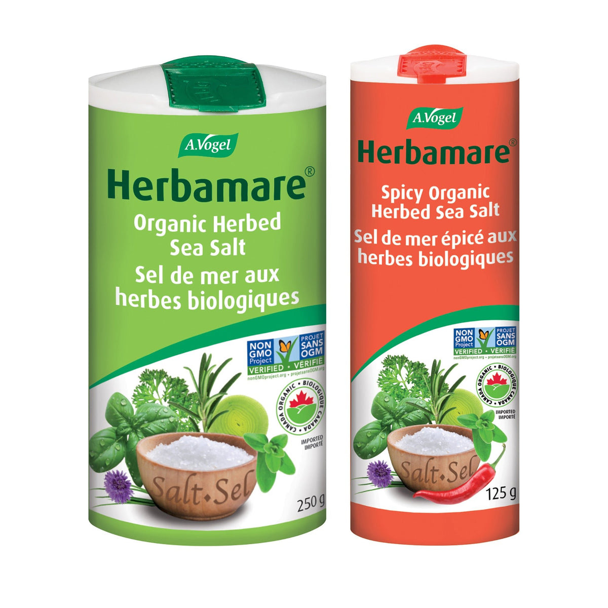 Herbamare Original &amp; Spicy DUO - Organic Herbed Sea Salt - A.Vogel Canada