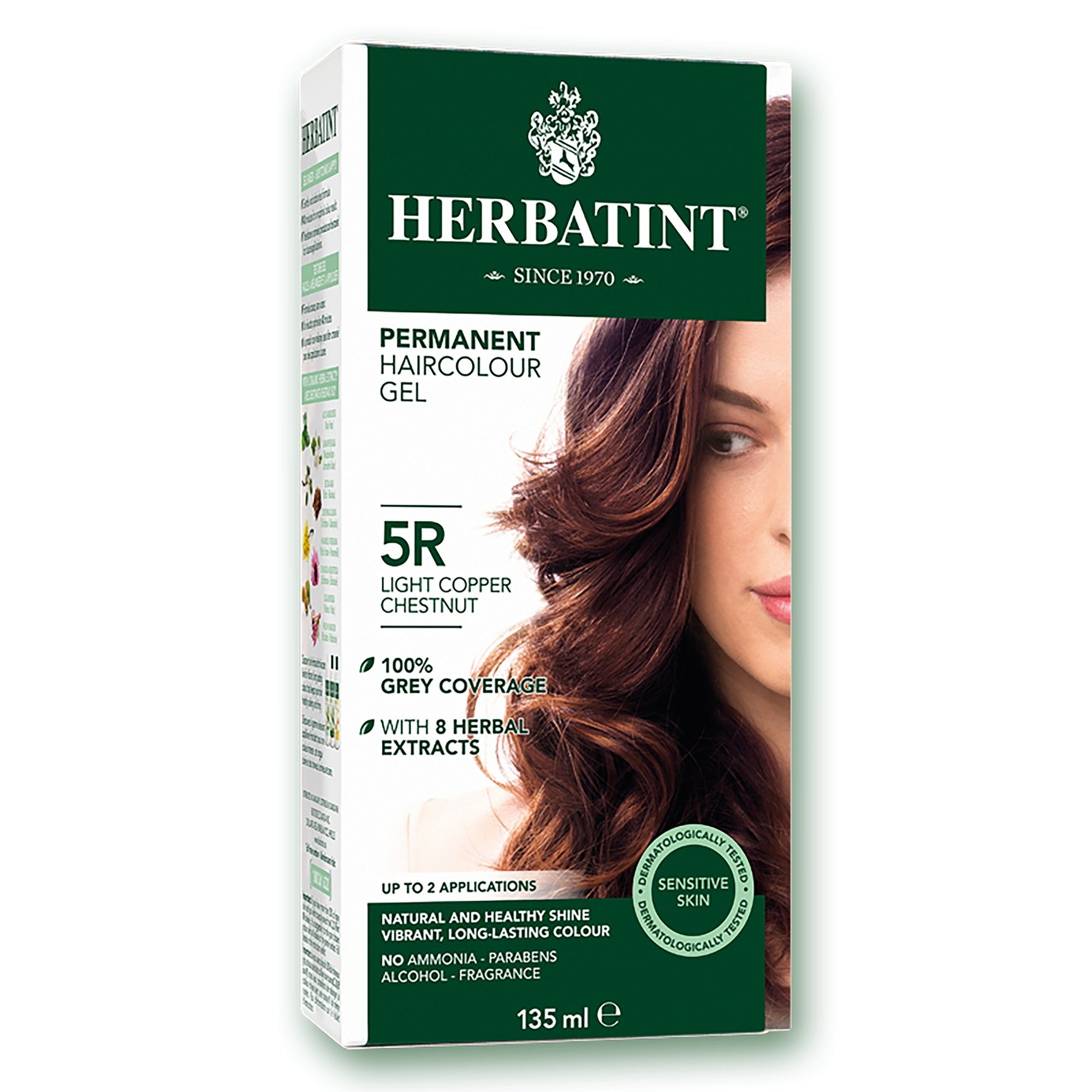 Herbatint Permanent Hair Color | 5R Light Copper Chestnut 135 mL - A.Vogel Canada