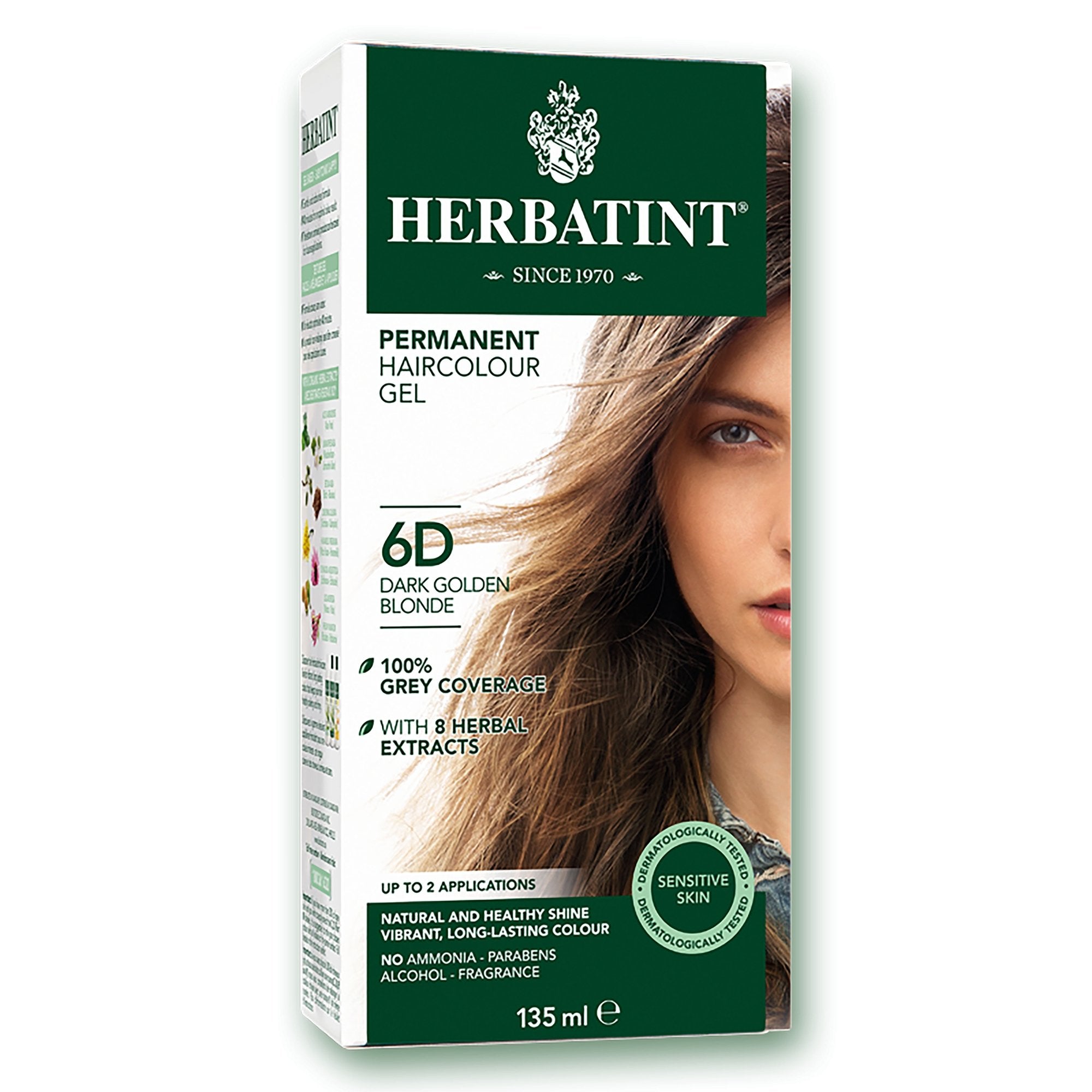 Herbatint Permanent Hair Color | 6D Dark Golden Blonde 135 mL - A.Vogel Canada