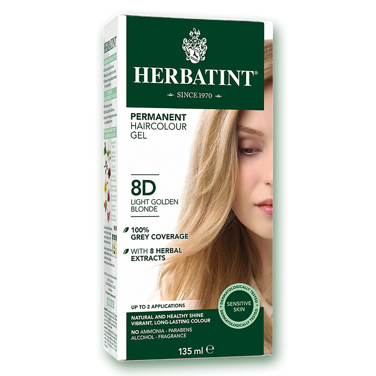 Herbatint Permanent Hair Color | 8D Light Golden Blonde 135 mL - A.Vogel Canada