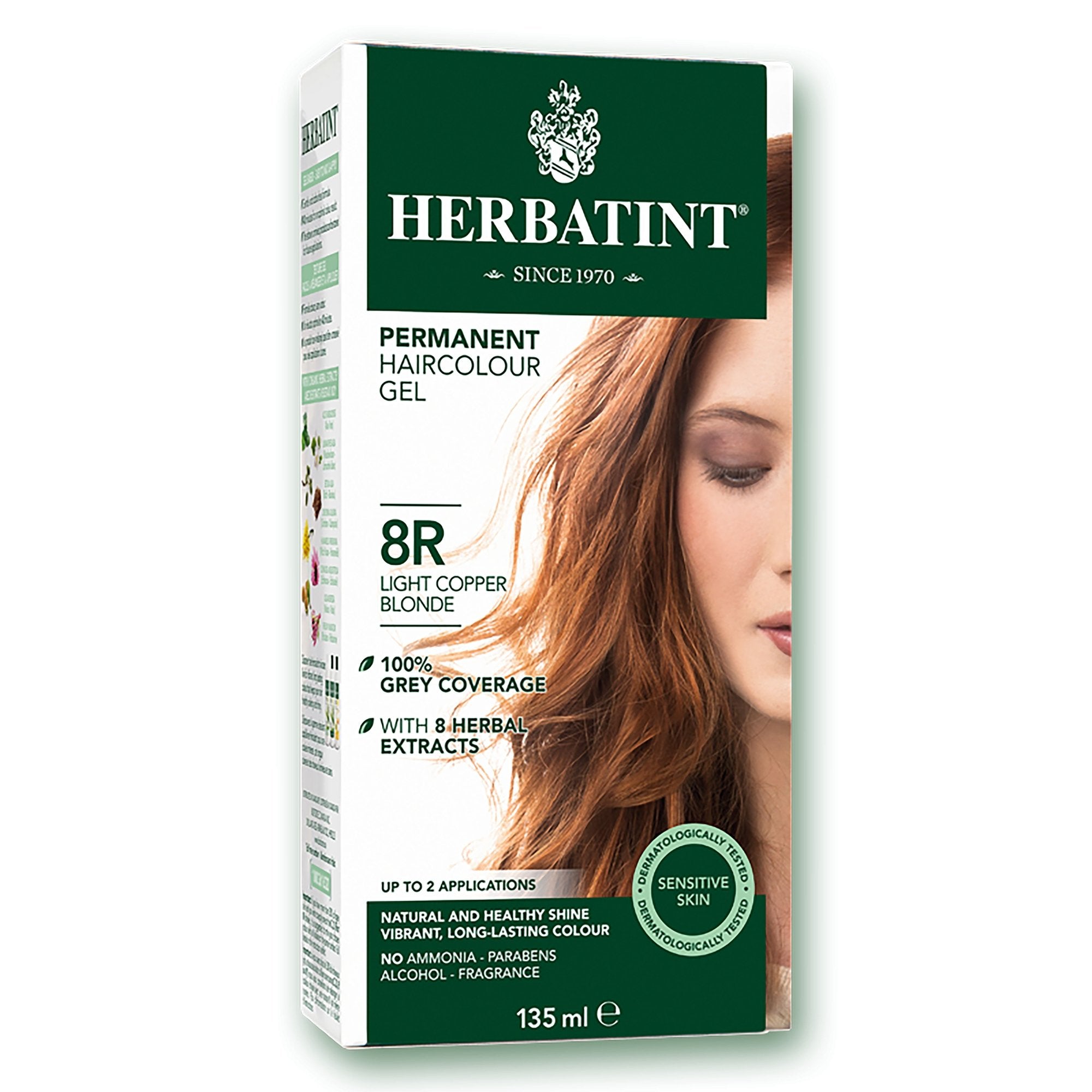 Herbatint Permanent Hair Color | 8R Light Copper Blonde 135 mL - A.Vogel Canada