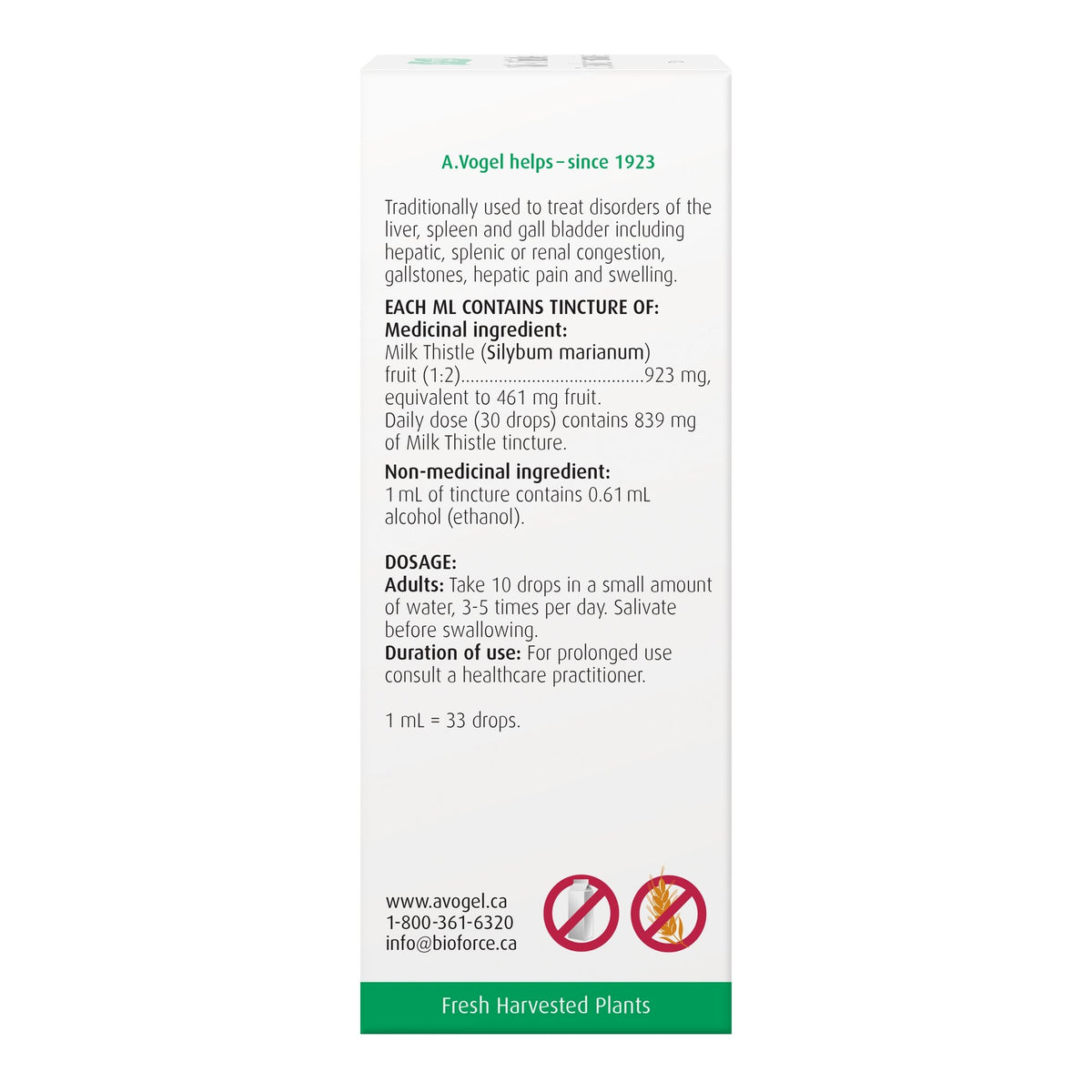 Milk Thistle - Liver Pain and Liver Disorders 50 mL - A.Vogel Canada