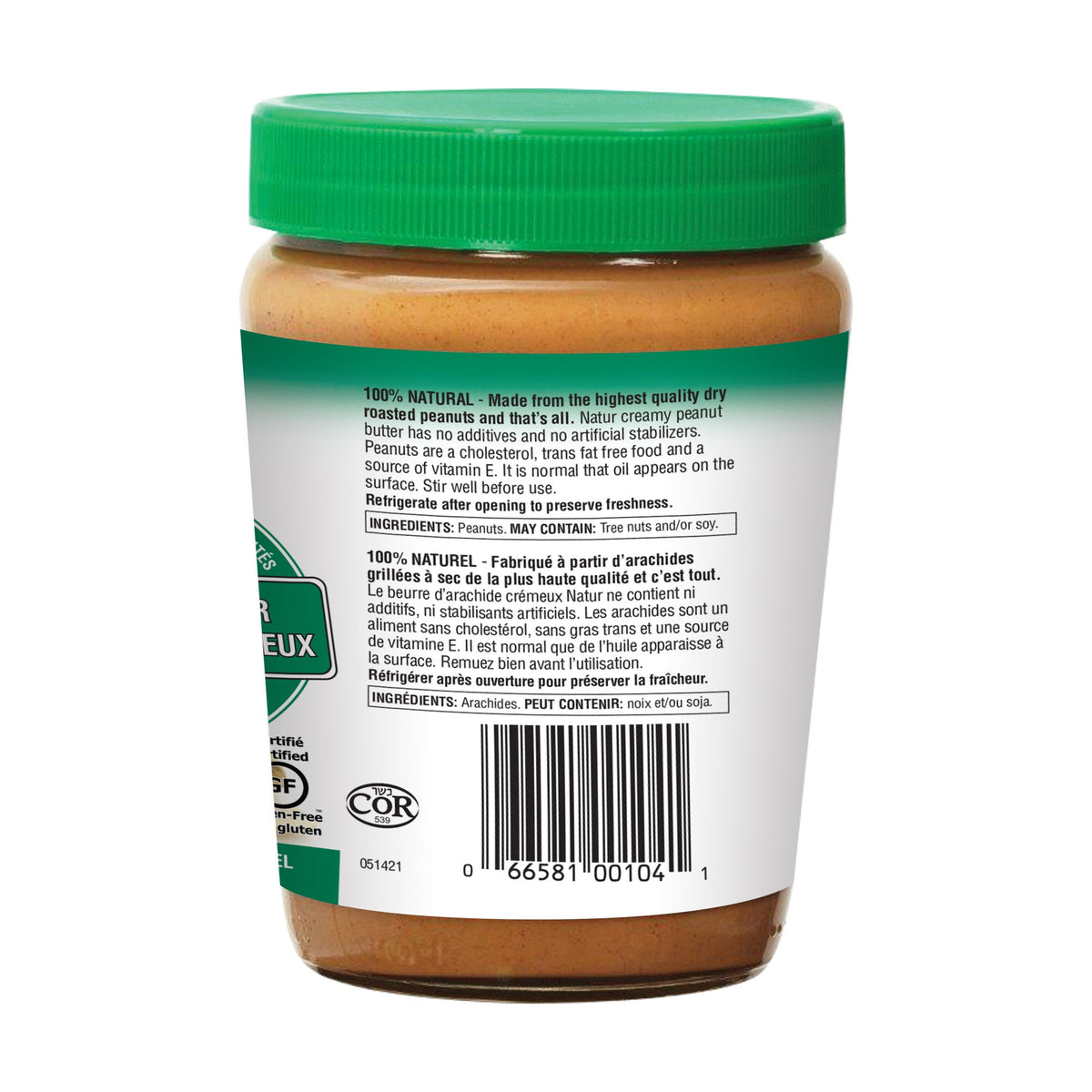Natur Creamy Peanut Butter 100% Natural 500 gr - A.Vogel Canada