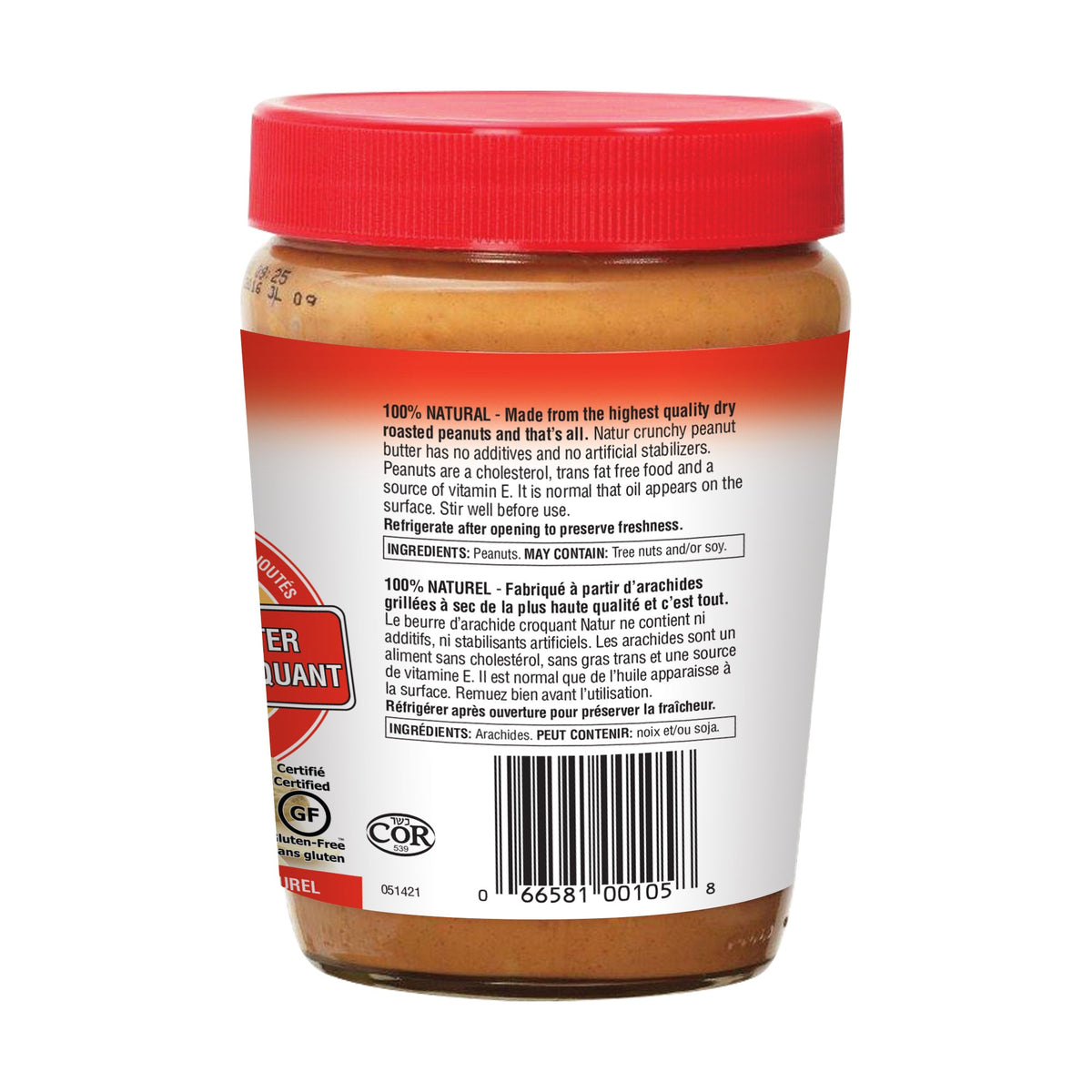 Natur Crunchy Peanut Butter 100% natural 500 gr - A.Vogel Canada
