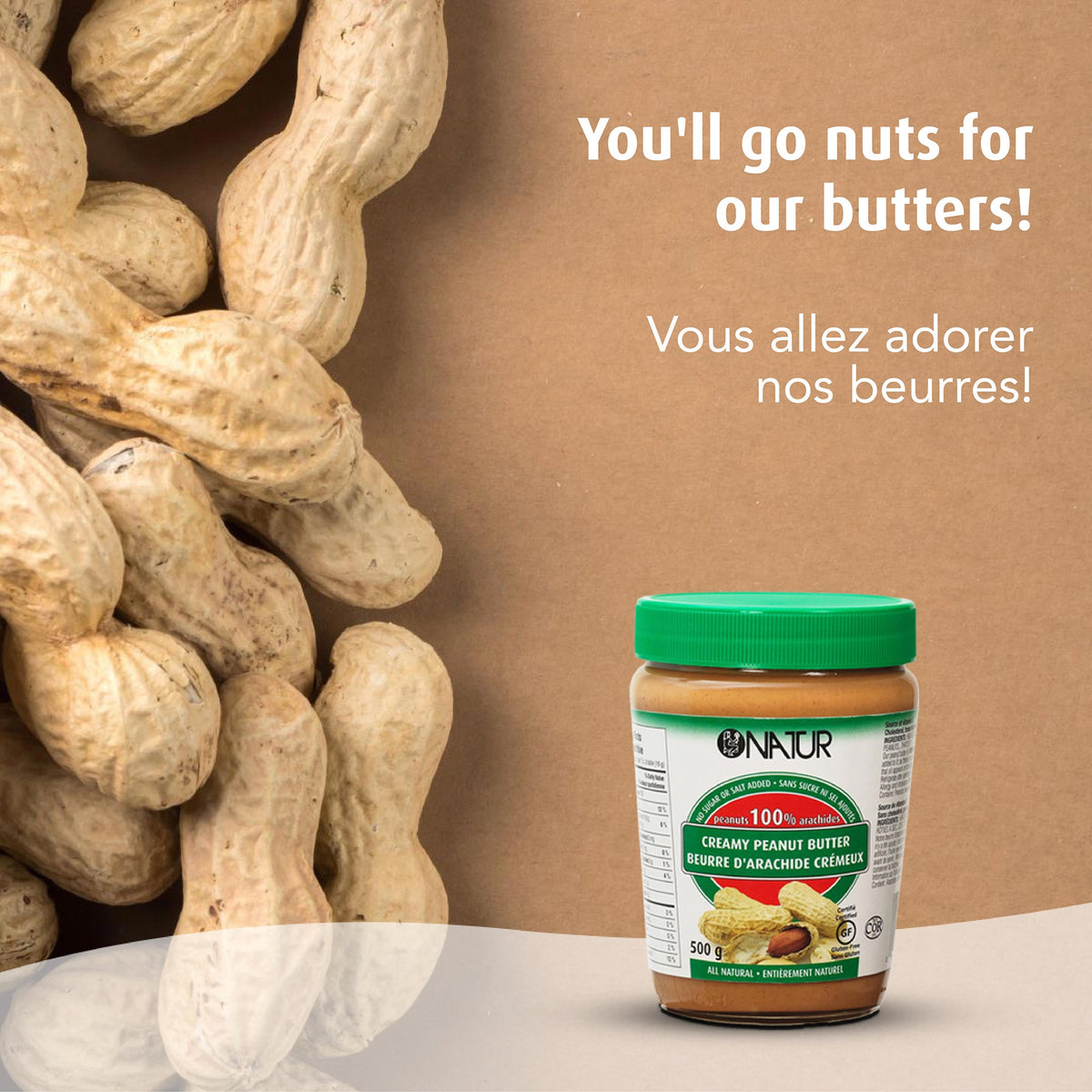 Natur Crunchy Peanut Butter 100% natural 500 gr - A.Vogel Canada