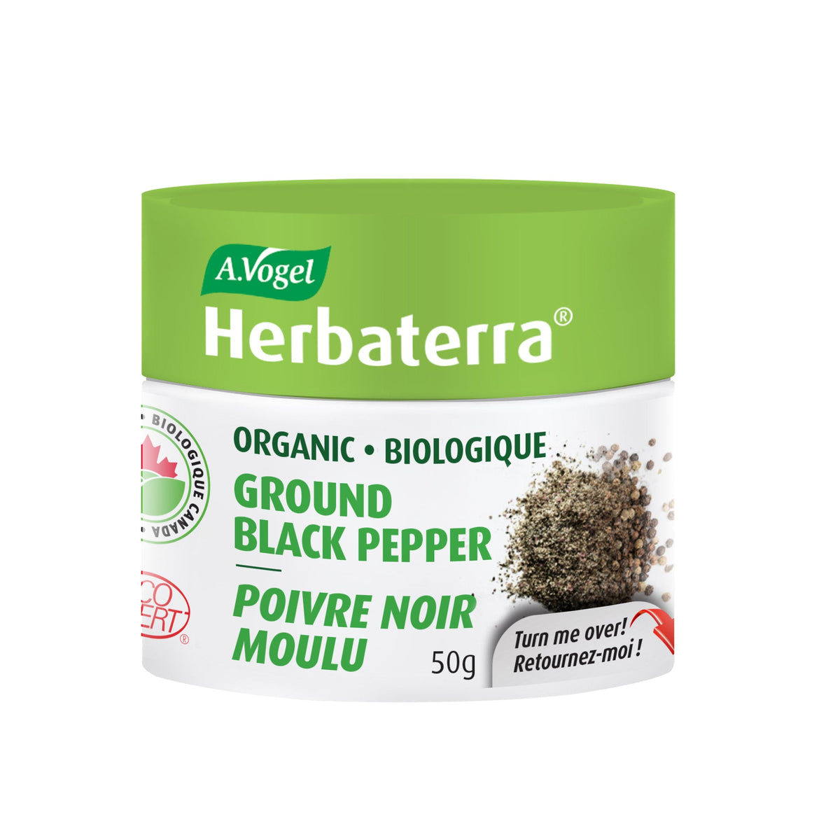 Organic Ground Black Pepper - Premium Flavorful Spices &amp; Herbs Herbaterra - A.Vogel Canada