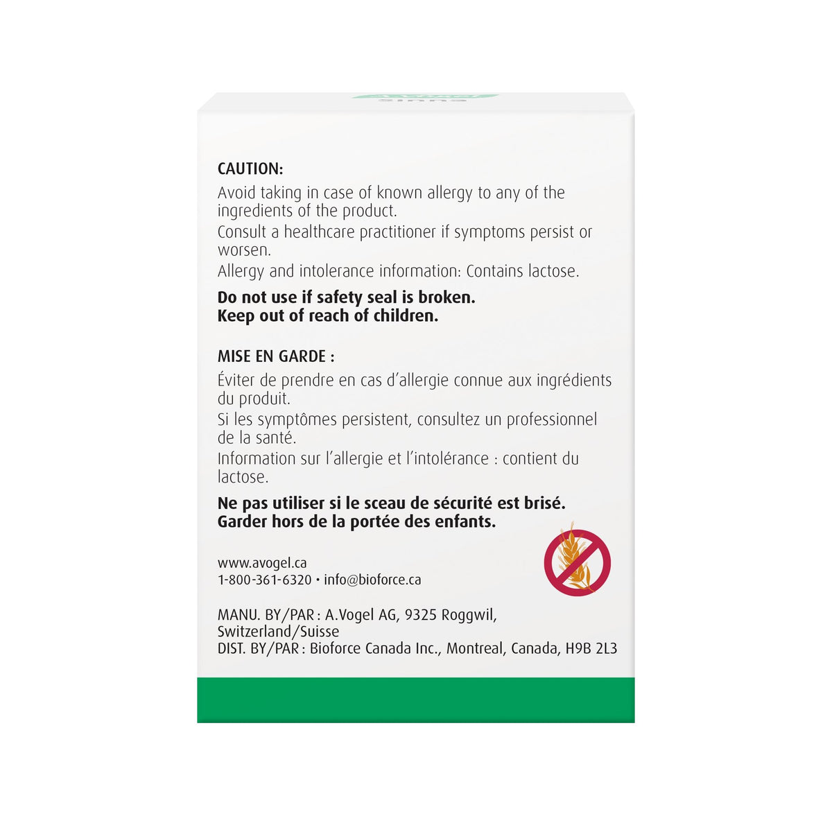 Sinna Tablets for Sinus congestion 120 Tabs - A.Vogel Canada