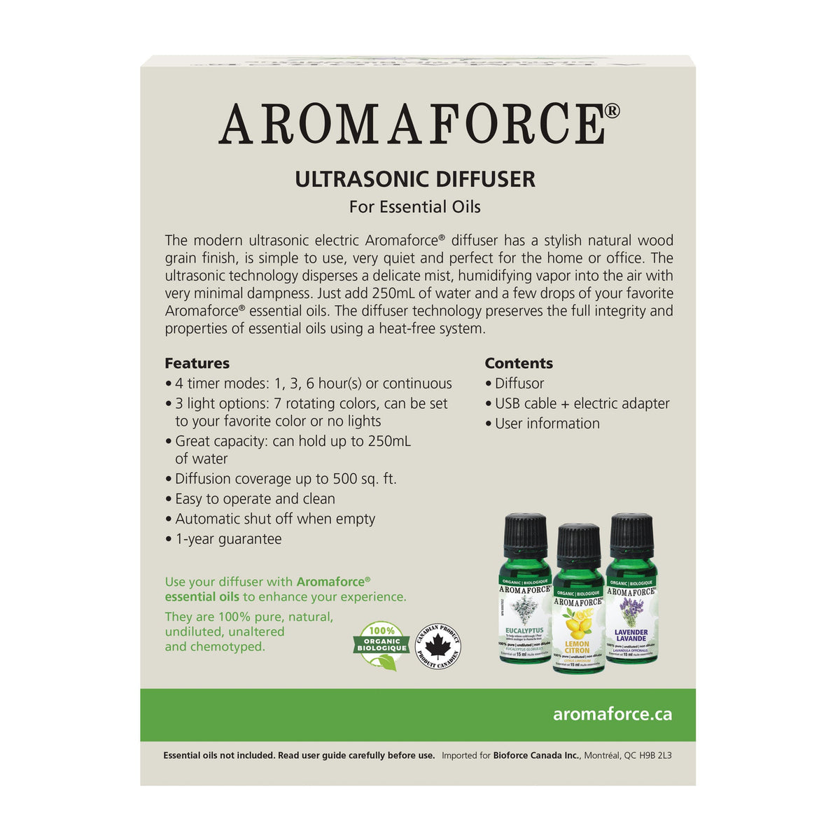 Ultrasonic Diffuser Large - Aromaforce - A.Vogel Canada